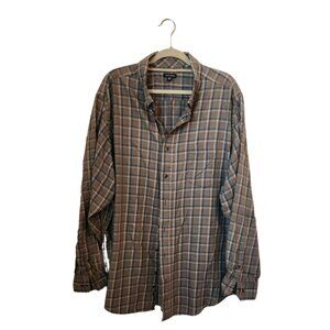 George Plaid Long Sleeve Button-Up Shirt – Size 54-56 Men